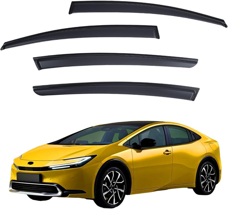 YLSCOO Window Visors Rain Guards fits 2023-2026 Toyota Prius & Prius Prime, Window Wind Deflectors Vent Shades Accessories, Out-Channel, Dark Smoke 4 Pcs, 2024 2025 - Image 1